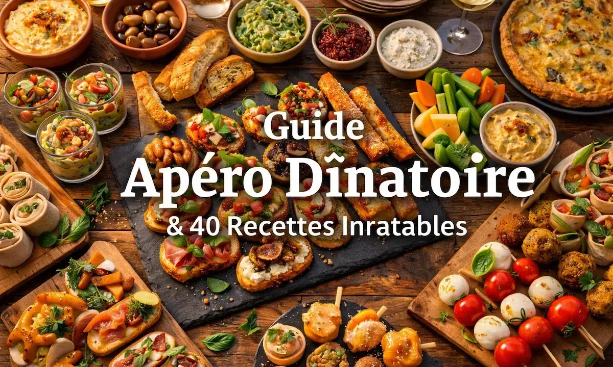 Un apéro dinatoire pour 10 personnes : tartines, verrines, quiche, crudités et dips. Idéal pour un repas convivial et gourmand.