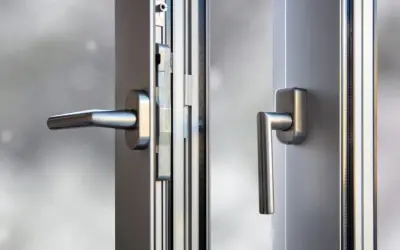 Poignées de fenêtre en aluminium, prêtes à être décaper pour un nouvel éclat.