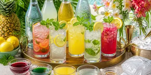 Des cocktails colorés et rafraîchissants, parfaits pour savoir que boire à l'apéro. Fruits, menthe et glaçons invitent à la dégustation.