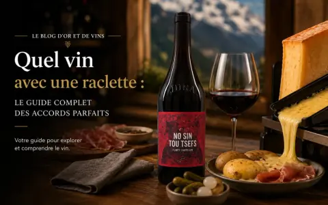 Un vin rouge Jura, parfait pour un apéro dinatoire avec une raclette gourmande.