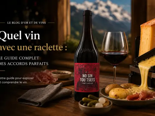 Un vin rouge Jura, parfait pour un apéro dinatoire avec une raclette gourmande.