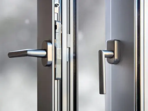 Poignées de fenêtre en aluminium, prêtes à être décaper pour un nouvel éclat.