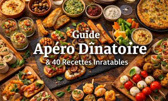 Un apéro dinatoire pour 10 personnes : tartines, verrines, quiche, crudités et dips. Idéal pour un repas convivial et gourmand.